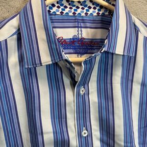 Robert Graham Striped‎ Button Down Shirt Colorful Accents Size M